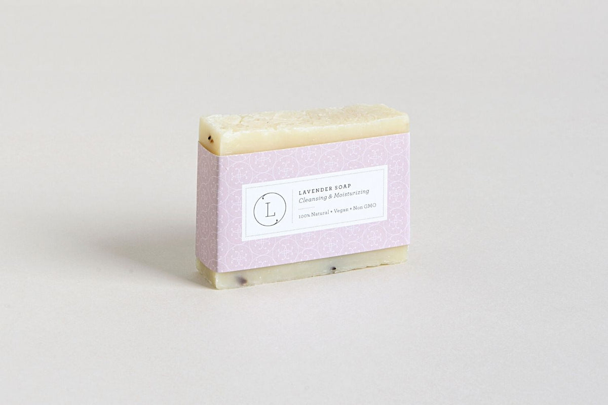 Lavender Handmade Soap Bars - Natural vegan cold process soap 2-pack | Lizush on a clean background