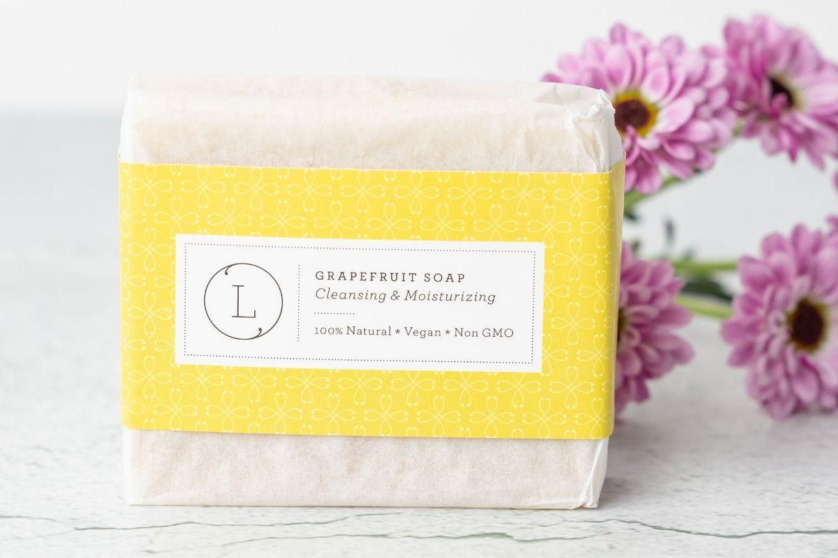 2 x Natural Handmade Soap Bars - Grapefruit essential oil soap bar | Lizush