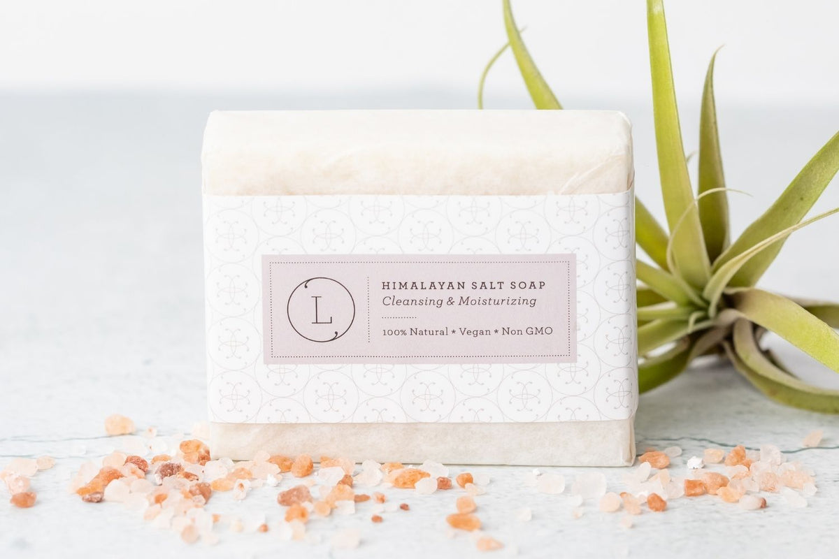 2 x Natural Handmade Soap Bars - Himalayan salt soap bar detail | Lizush