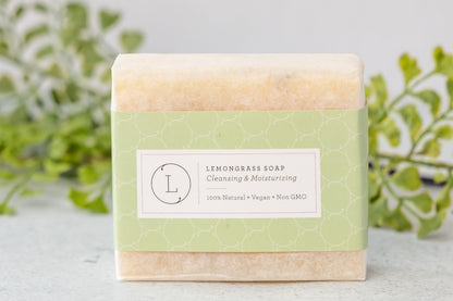 2 x Natural Handmade Soap Bars - Lemongrass essential oil soap bar | Lizush
