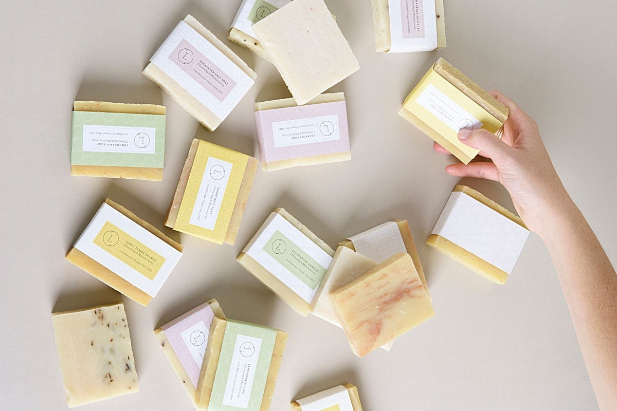 2 x Natural Handmade Soap Bars - Cold process vegan soap set | Lizush