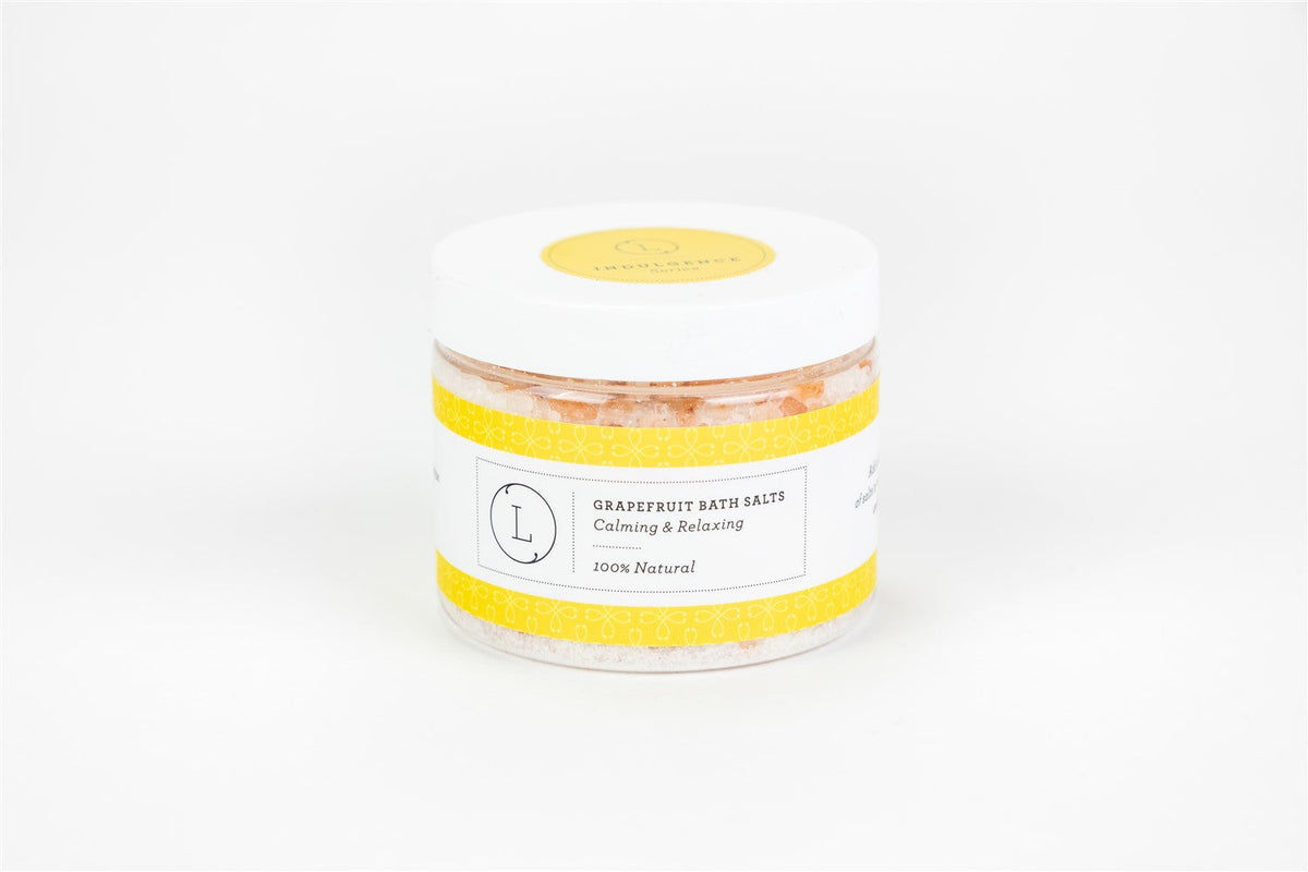 Grapefruit Bath Salts - Dead Sea Epsom and pink Himalayan soak jar | Lizush on a clean background