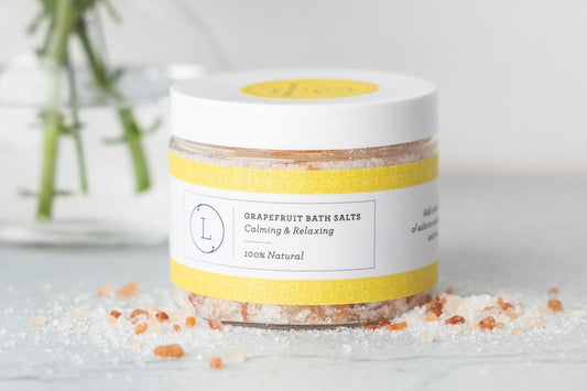 CBD Grapefruit Bath Salts - 25mg CBD Dead Sea Epsom and Himalayan soak | Lizush