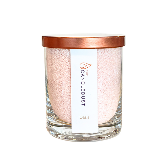 Powdered candle in glass 160g with natural vegetable wax - Oasis 