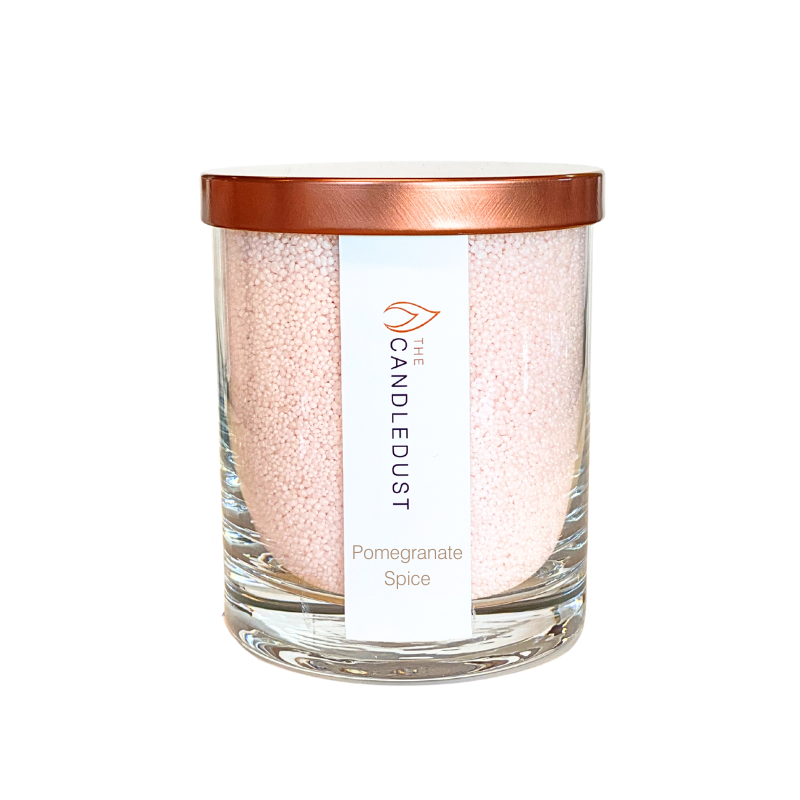 Powdered candle in glass 160g with natural vegetable wax - Pomegranate Spice 