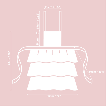 Ladies Apron with Ruffles - Christmas forest