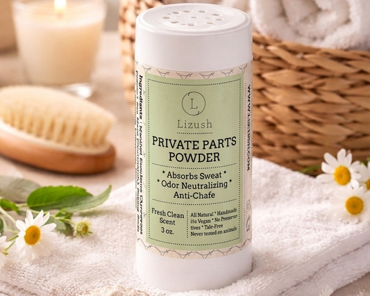 2 x Talc-Free Intimate Body Powder - Natural anti-chafing 2-pack bottle set | Lizush