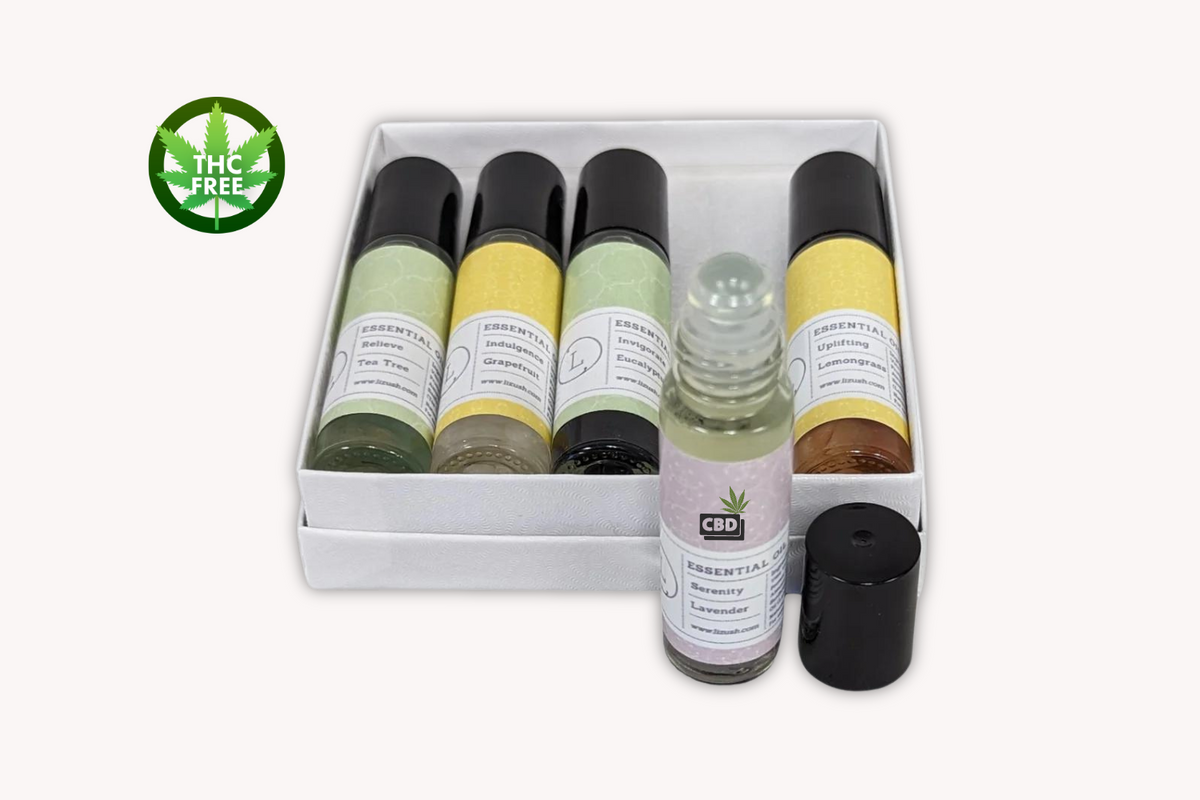 Other view of CBD Essential Oil Roll-On Gift Set - Complete aromatherapy wellness gift box | Lizush