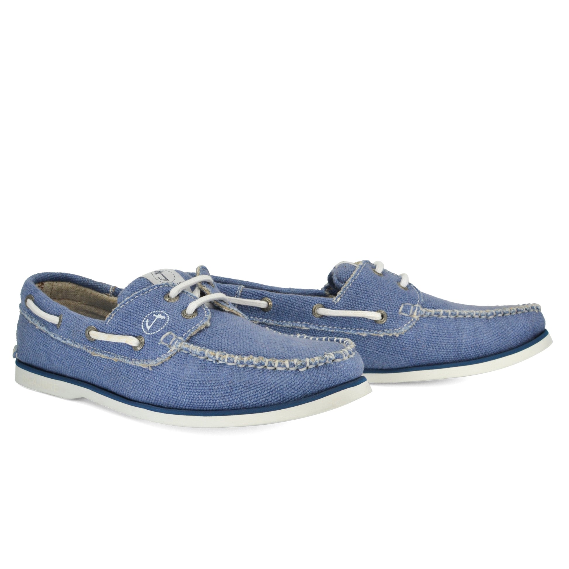 Pair of men's vegan hemp boat shoes Fidden by Seajure - 3/4 perspective