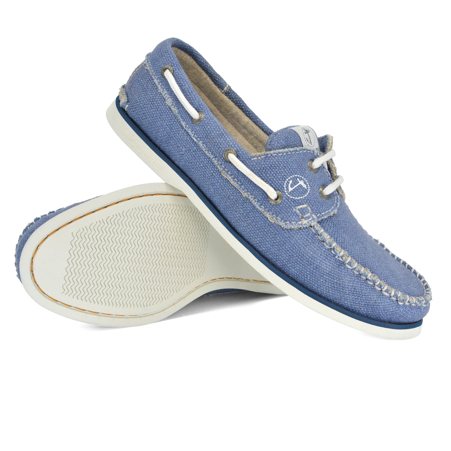 Pair of men's vegan hemp boat shoes Fidden by Seajure - 3/4 perspective