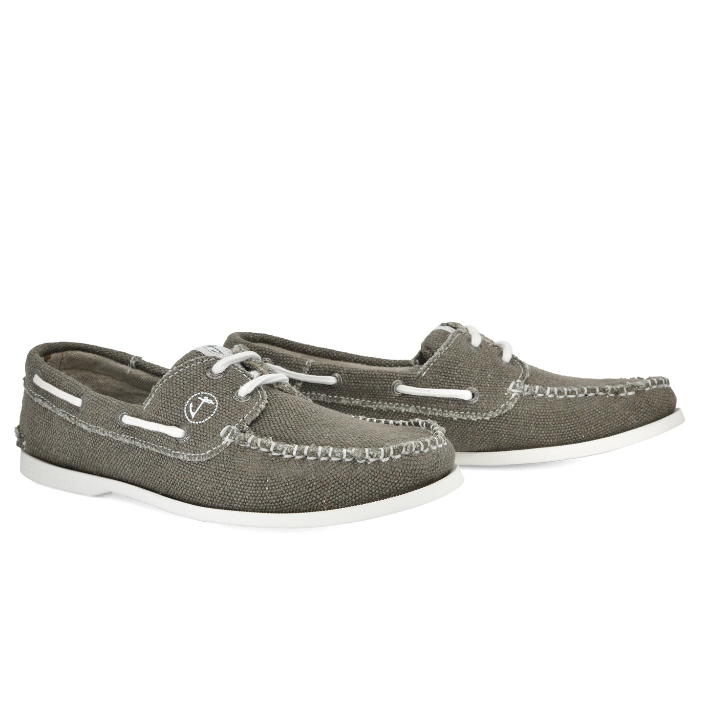 Pair of men's vegan hemp boat shoes Scopello by Seajure - 3/4 perspective
