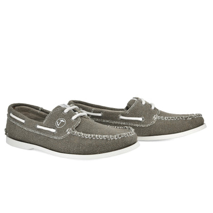 Pair of men's vegan hemp boat shoes Scopello by Seajure - 3/4 perspective
