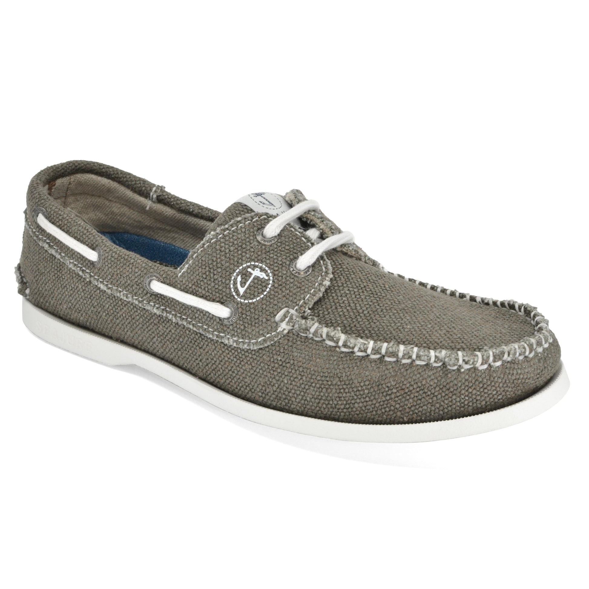 Seajure Scopello men's eco deck shoe in natural hemp - 3/4 front angle view