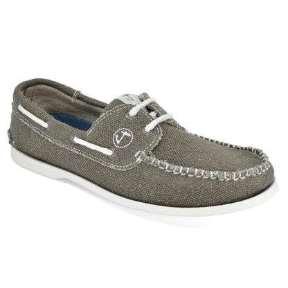 Seajure Scopello men's eco deck shoe in natural hemp - 3/4 front angle view