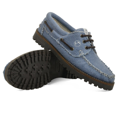 Seajure Pampelonne vegan boat shoes showing non-marking natural rubber outsole tread