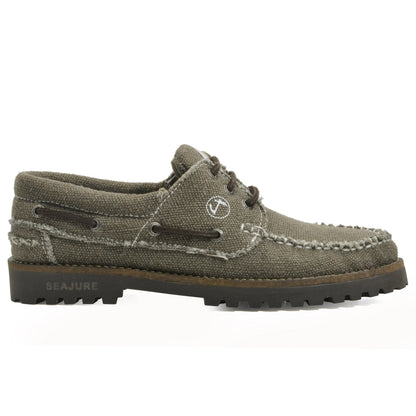 Men's vegan hemp boat shoe Vik by Seajure - Side profile view