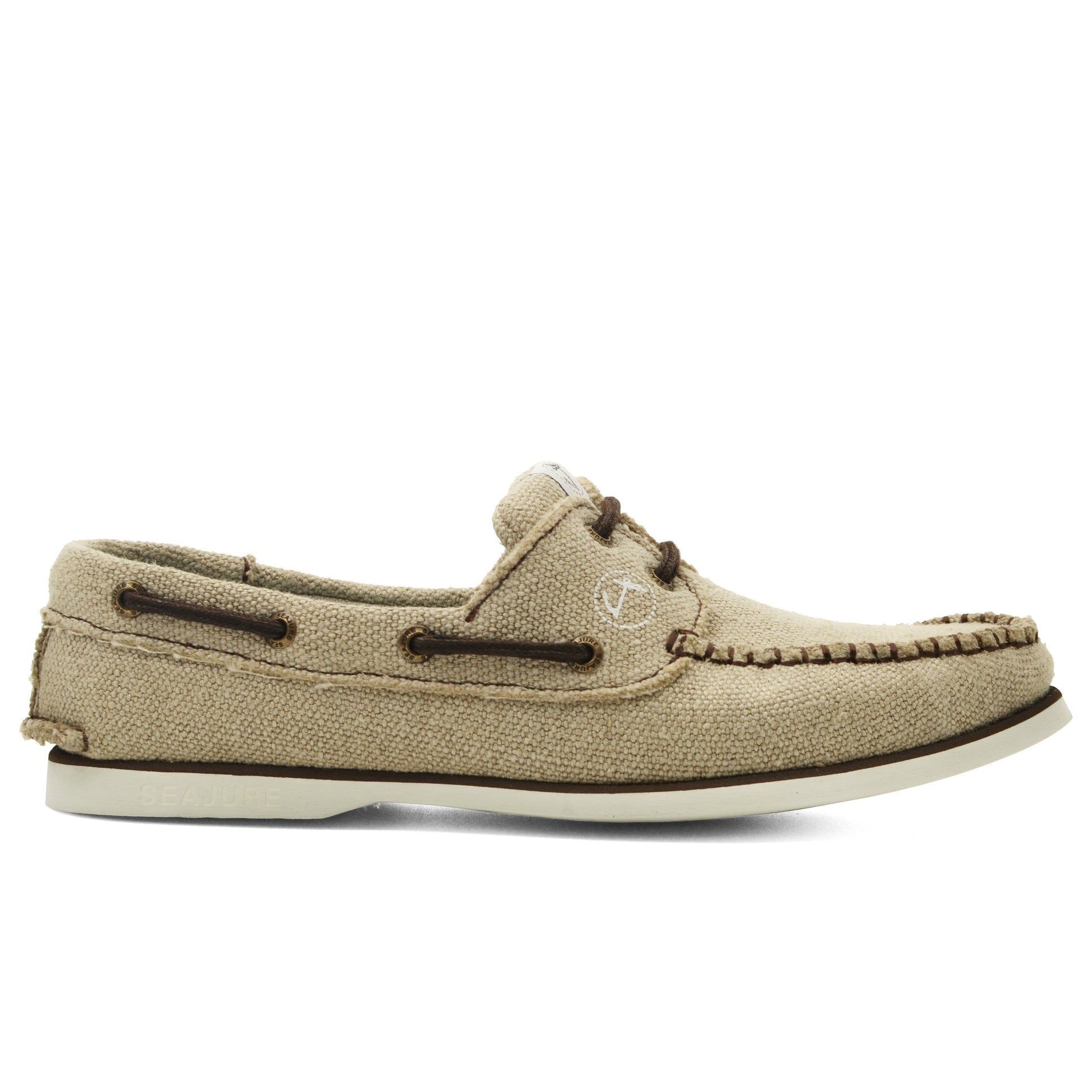 Men's vegan hemp boat shoe Achmelvich by Seajure - Side profile view