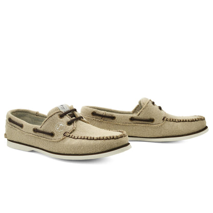 Pair of men's vegan hemp boat shoes Achmelvich by Seajure - 3/4 perspective