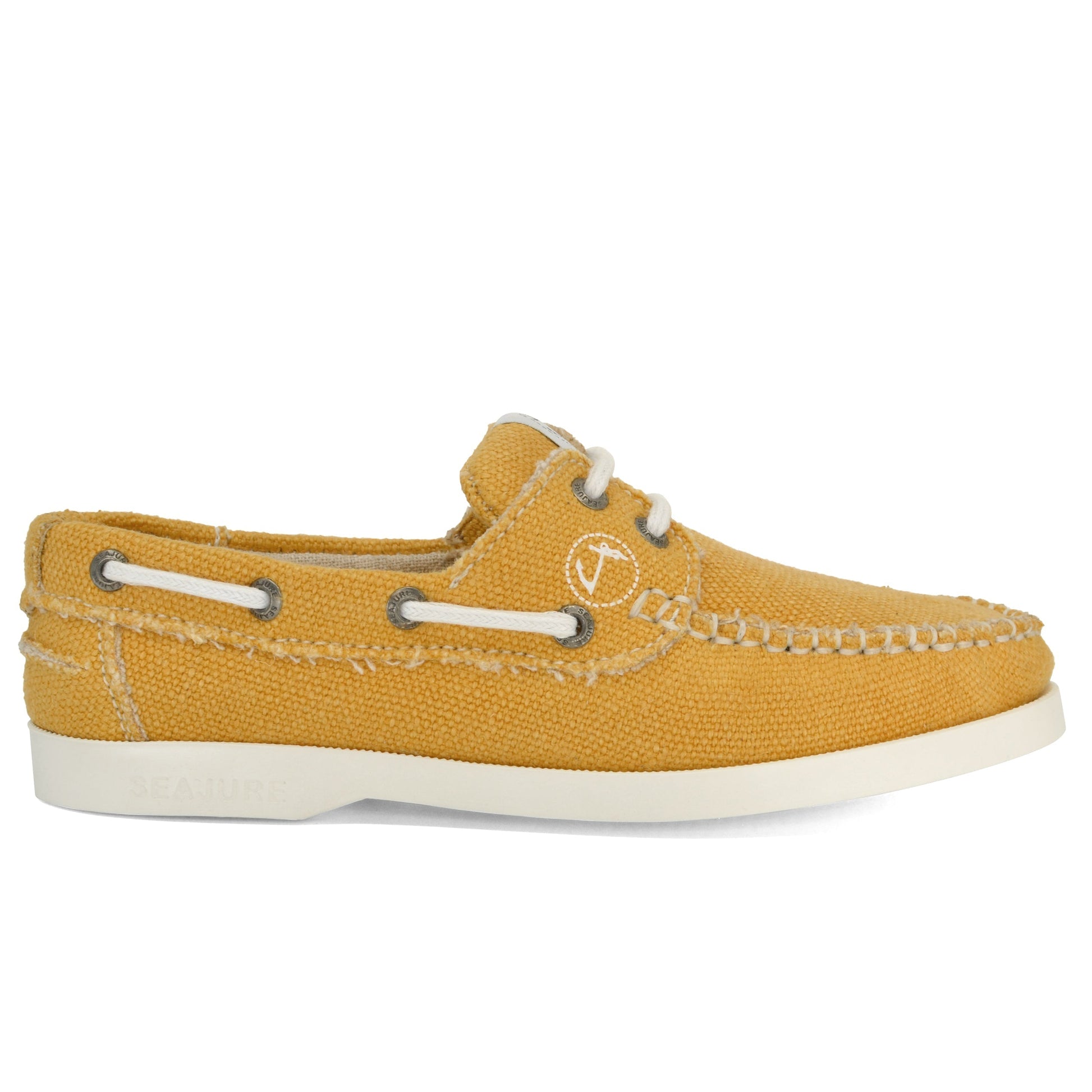 Women's vegan hemp boat shoe Saharun by Seajure - Side profile view