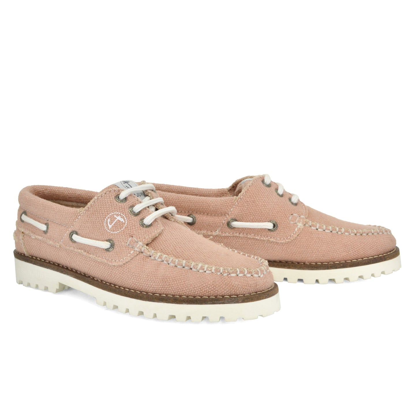 Pair of women's vegan hemp boat shoes Pasjaca by Seajure - 3/4 perspective