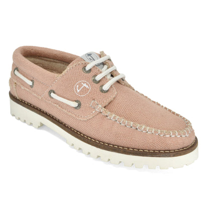 Seajure Pasjaca women's eco deck shoe in natural hemp - 3/4 front angle view