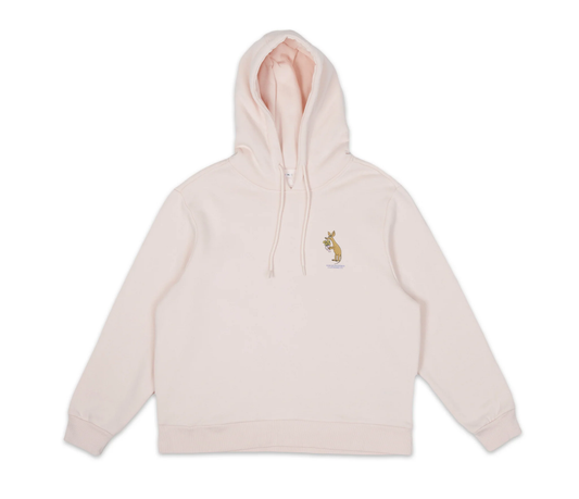 Official Moomin Sniff Flower Bouquet light pink women's hoodie front view