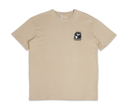 Official Moomin Stinky Plotting beige unisex t-shirt front view