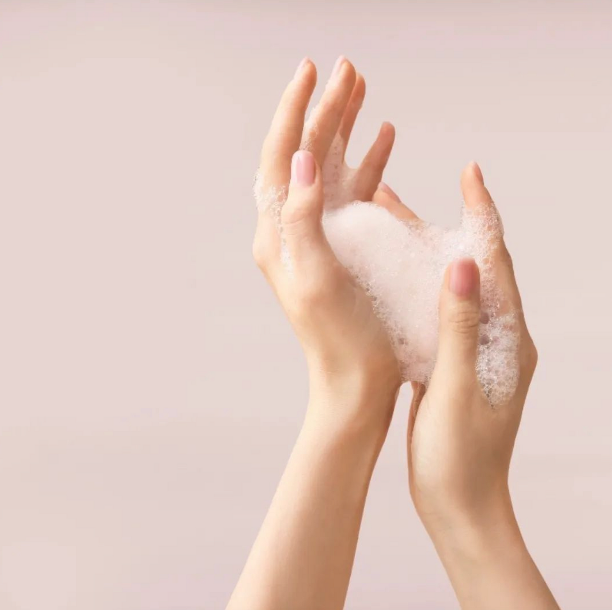 Airy cleansing foam bubbles texture detail close up