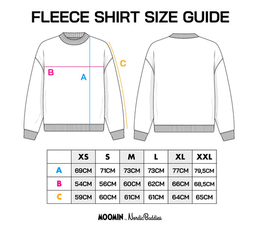 Moomintroll Adventure Fleece - Navy/White Size guide