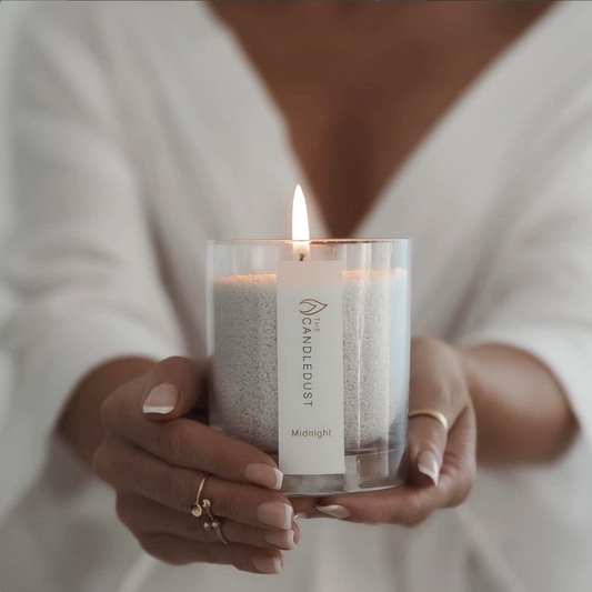 Artisanal powdered candle in glass for cozy home atmosphere - Midnight 160g