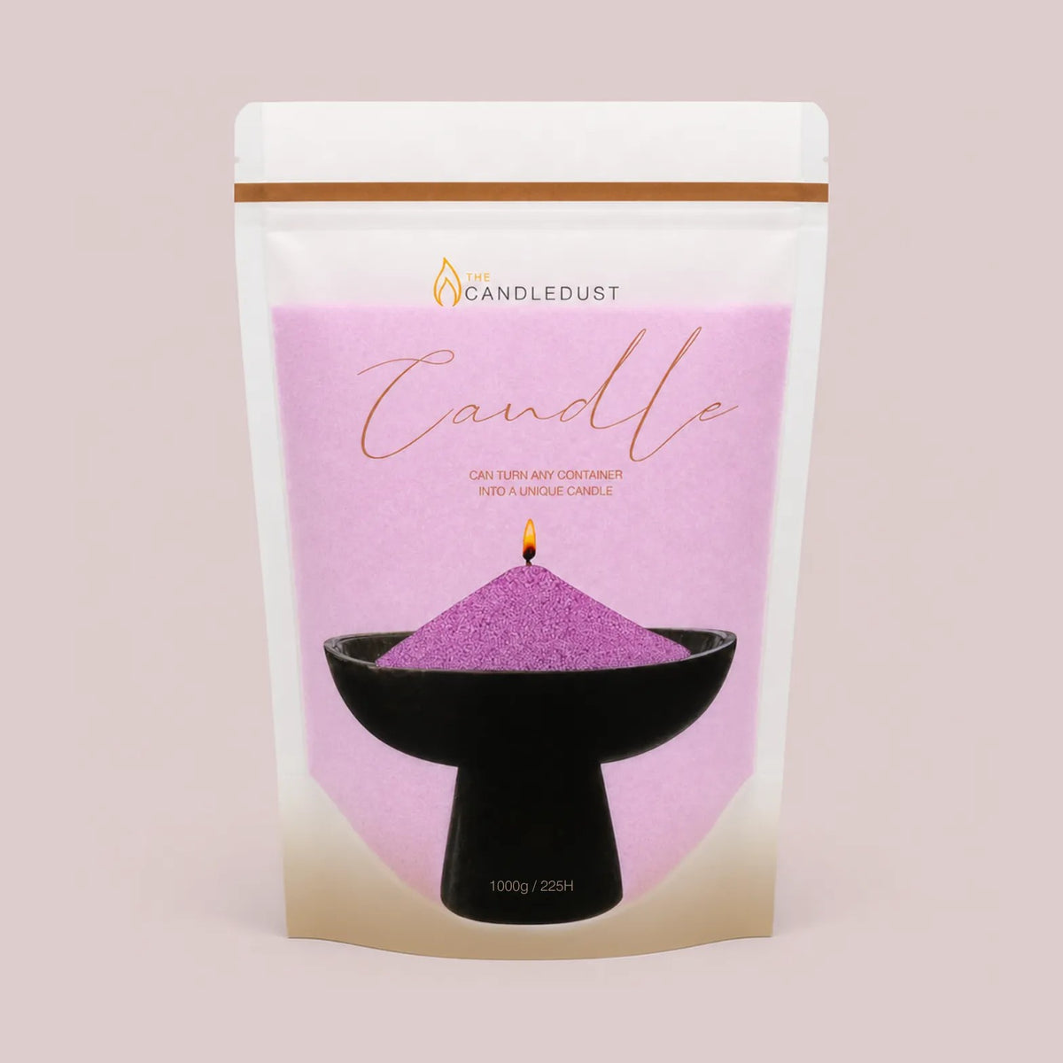 Candledust Amethyst unscented pearled candle sand in a 1kg resealable refill pouch