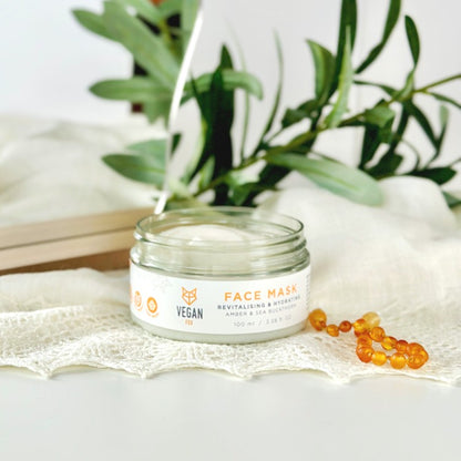 Vegan Fox Revitalising & Hydrating Face Mask, 100 ml revitalising face treatment for a glowing look - That Green Store