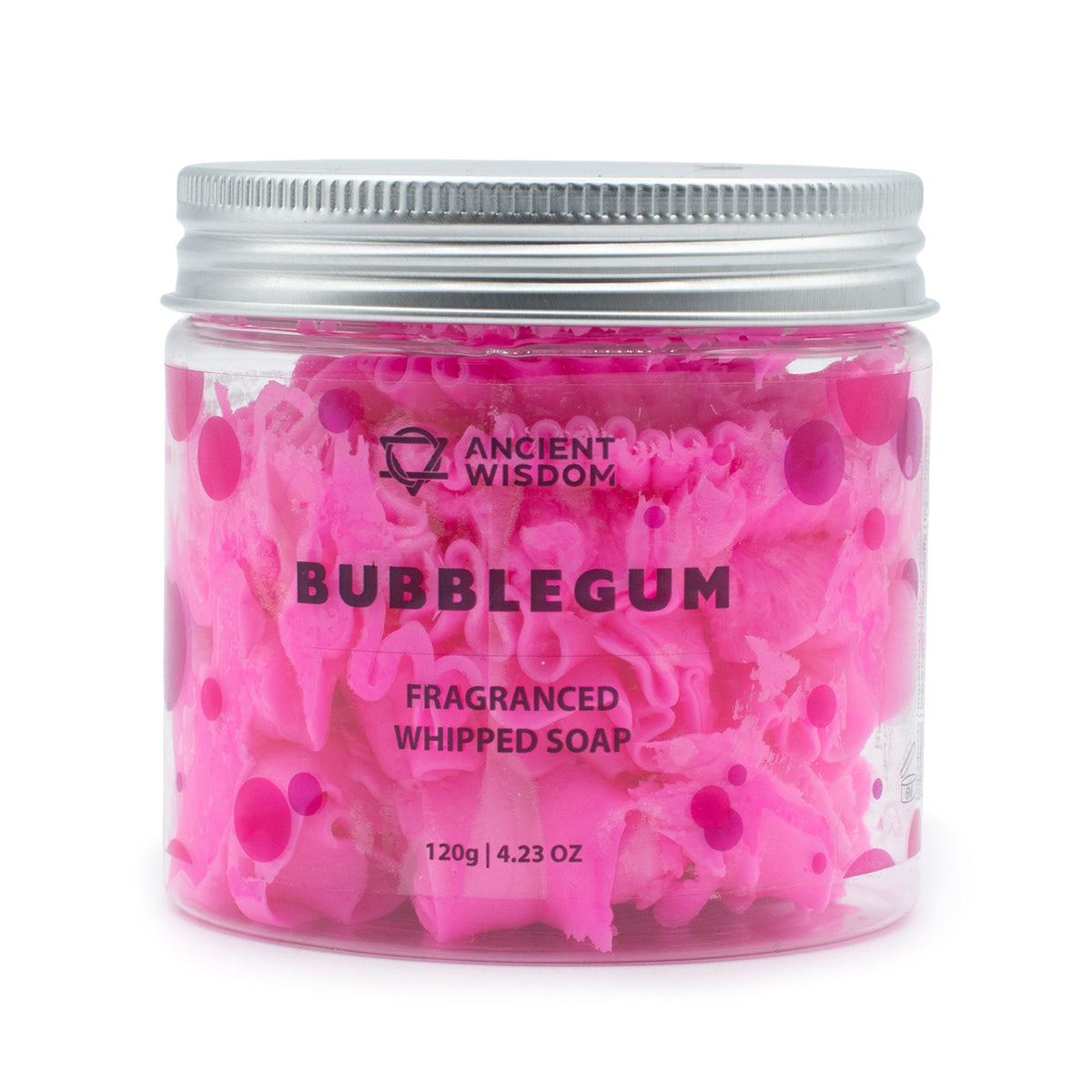 Set of 2 Bubblegum Whipped Soap 120g jars in clear containers