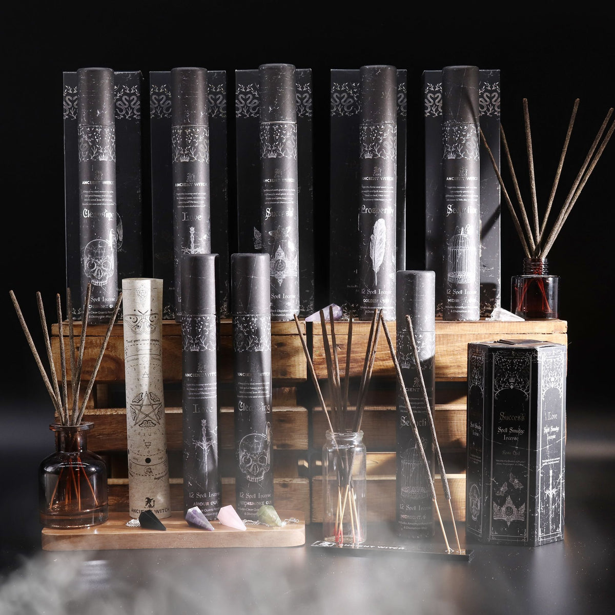 Ancient Witch Spell Incense - Success - Black Obsidian Pendulum