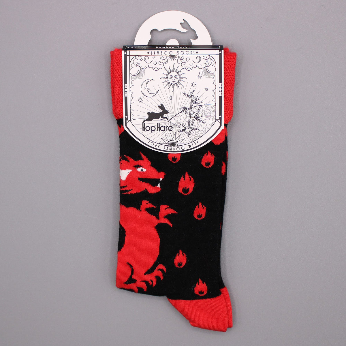 Hop Hare Bamboo Socks (36-40) - Red Dragons
