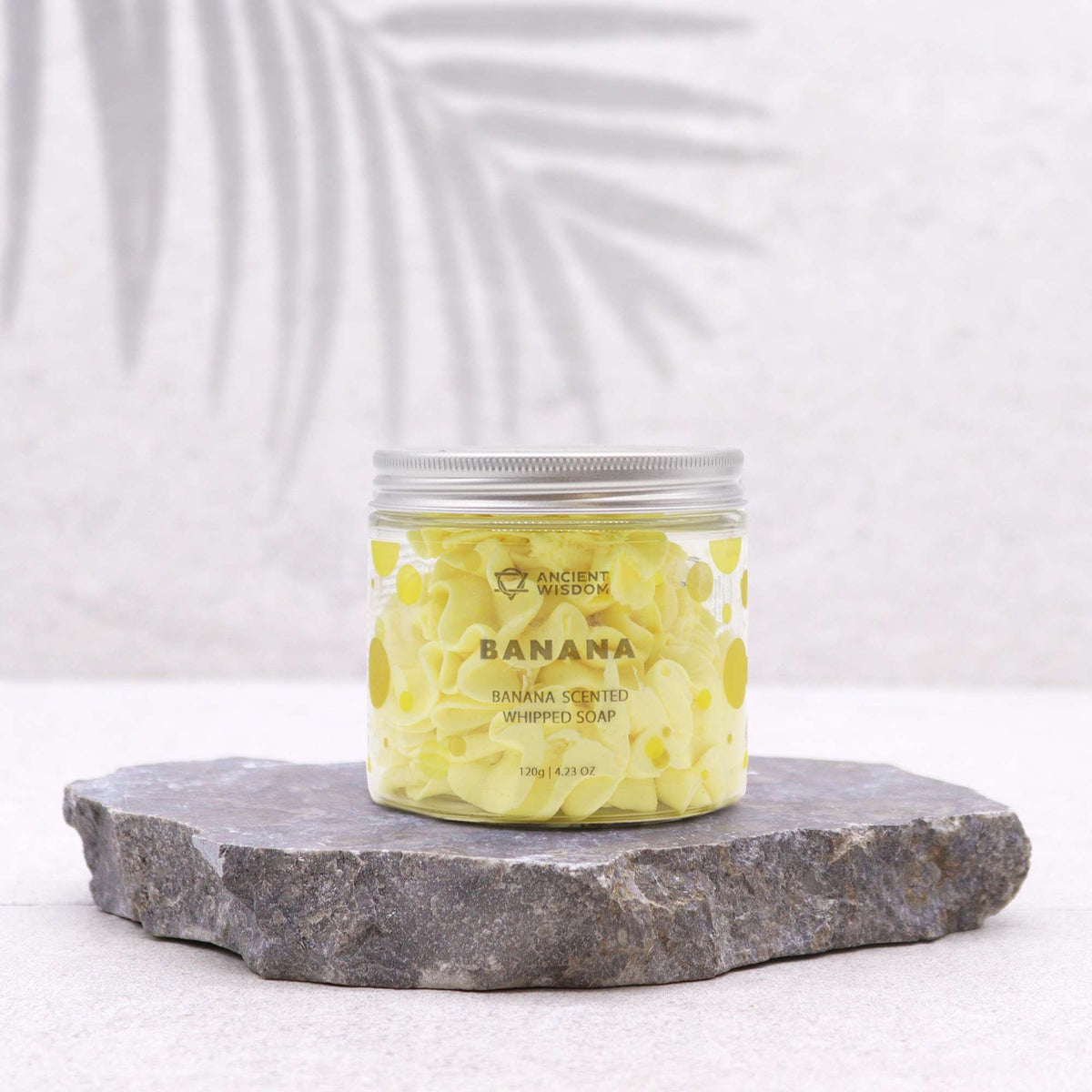 Other view of Set of 2 Banana Whipped Cream Soap 120g jars in clear glass containers