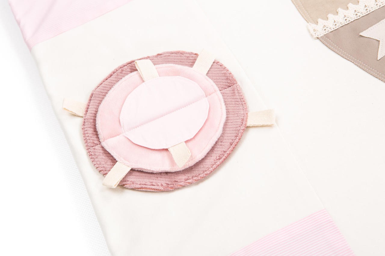 Sensory game on Karloova Baby Activity Mat, 120x120cm - Pink