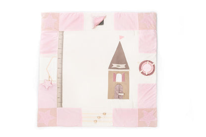 High-contrast sustainable newborn play mat for early visual developmentt, 120x120cm - Pink