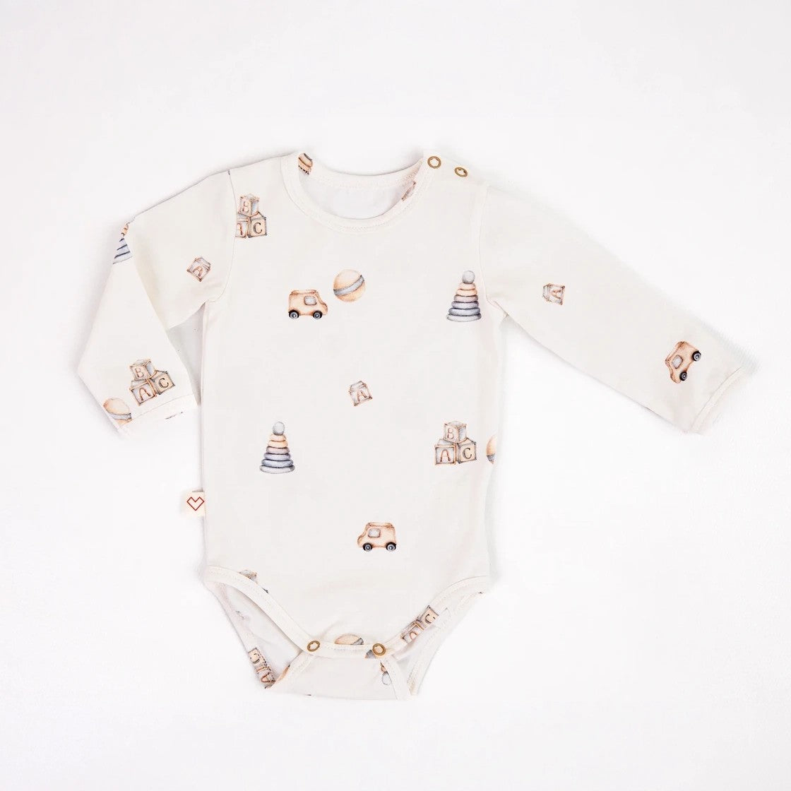 Karloova GOTS-certified organic cotton baby bodysuit with minimalist print - Toys