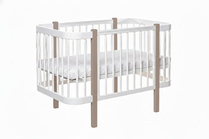 Next level of Complete KOTTO nursery set: Elin cappuccino and white baby crib with mattress
