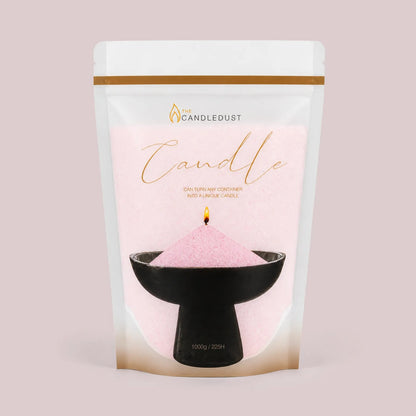 Candledust Baby Pink unscented pearled candle sand in a 1kg resealable refill pouch