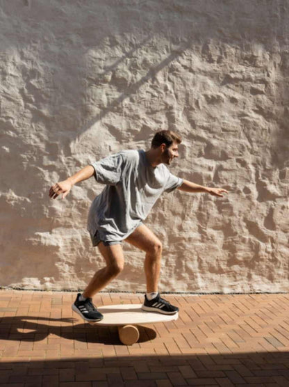 Rectangular Balance Board With Exercise Roll - No Logo