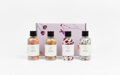 Natural Bath Salts Discovery Set – 4 Botanical Bottles-0