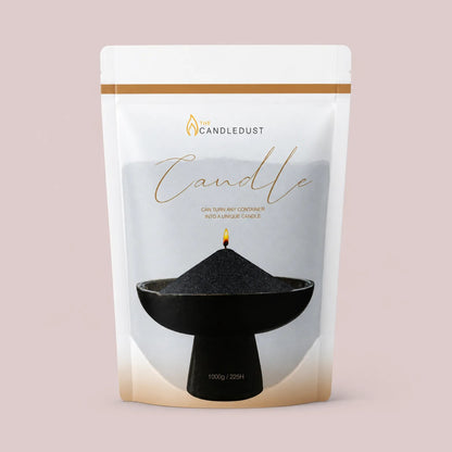 Candledust Black unscented pearled candle sand in a 1kg resealable refill pouch