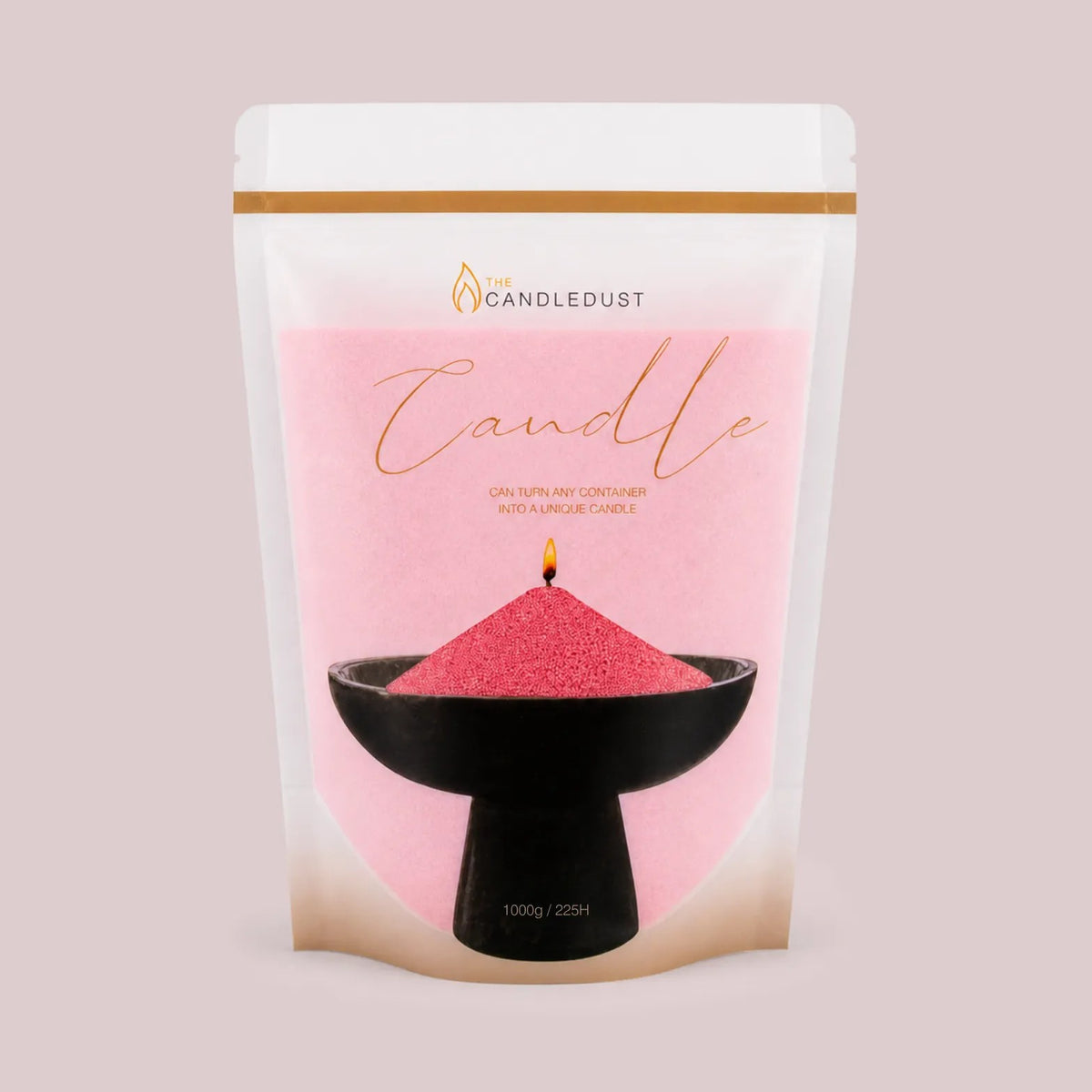 Candledust Blush Vintage unscented pearled candle sand in a 1kg resealable refill pouch