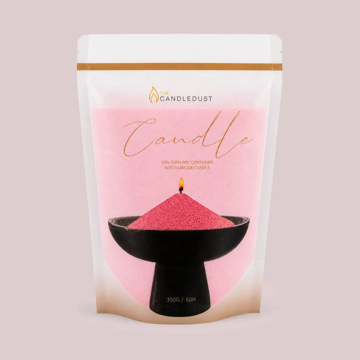 Candledust Blush Vintage unscented pearled candle sand in a 350g resealable refill pouch