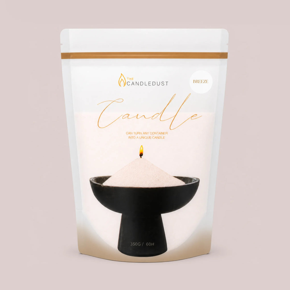 Candledust Breeze scented pearled candle sand in a 350g resealable refill pouch
