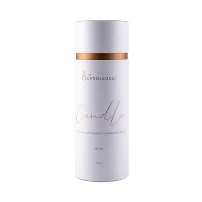 Candledust Breeze scented pearled candle sand in a 650g cylindrical packaging tube with cotton wicks