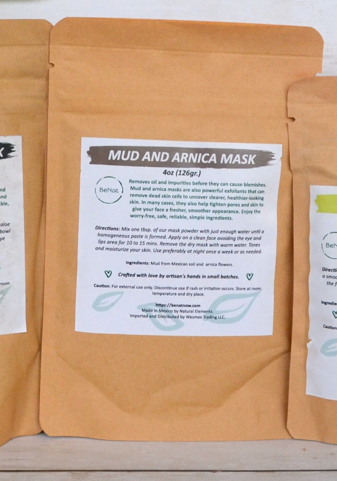 BeNat Acne Care Bundle featuring artisanal natural soap bars for clear skin - mud and arnica musk detail