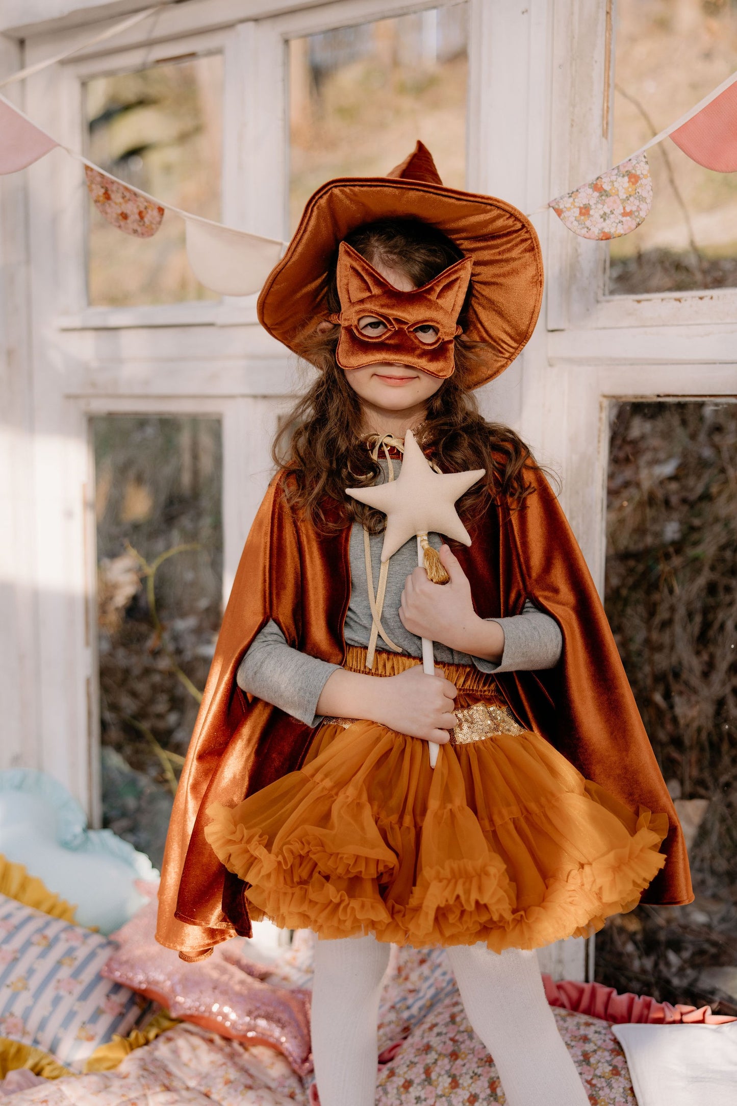 Handmade in Poland: Ginger velour magic cape with deep hood